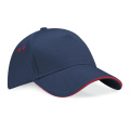 Beechfield B15C beisbola cepure, tumši zils / sarkans (Classic Red)
