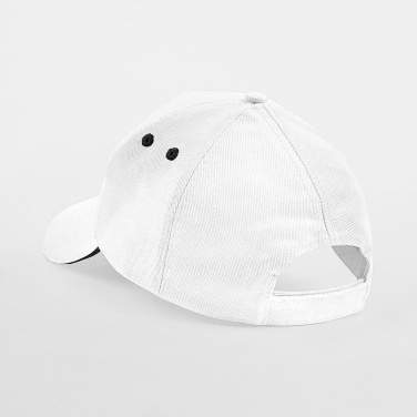 Beechfield B15C beisbola cepure - balts / melns (2)