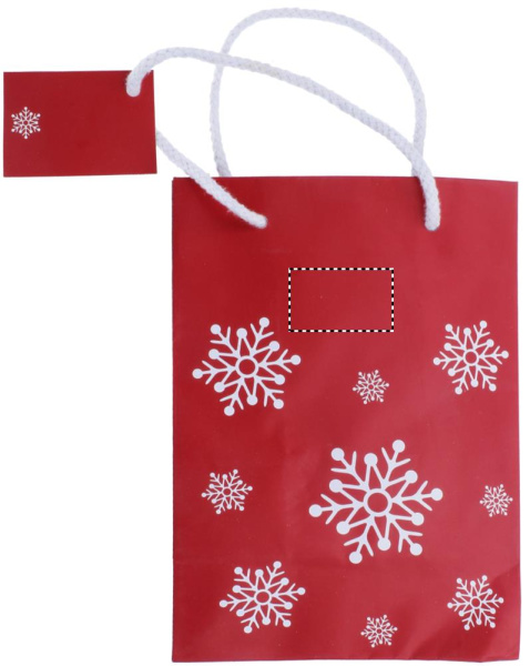 Geschenkpapiertüte Klein: Logoposition – Vorderer Oberteil