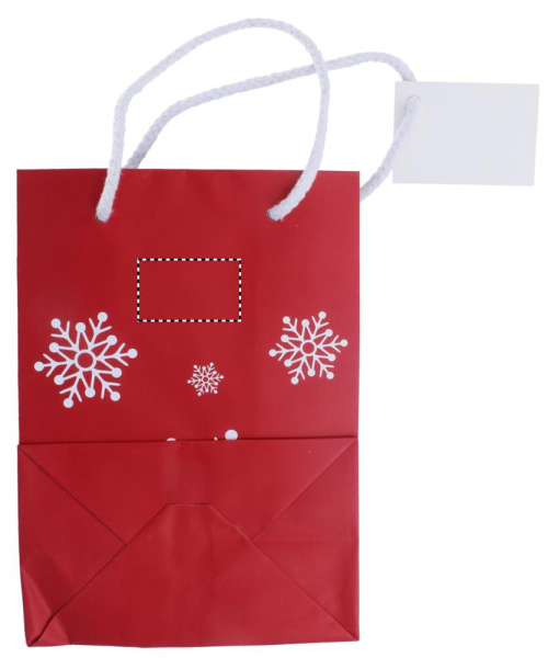 Geschenkpapiertüte Klein: Logoposition – Rückenteil Oberteil