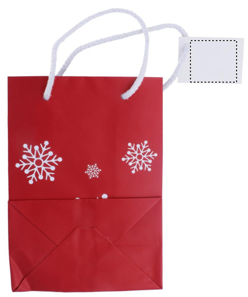 Geschenkpapiertüte Klein: Logoposition – Karte: Rückseite