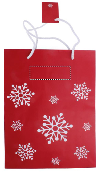 Grand sac cadeau en papier: Emplacement du logo — Partie avant haute