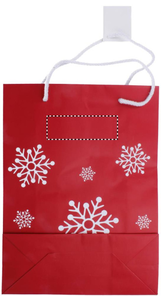 Grand sac cadeau en papier: Emplacement du logo — Partie arrière haute