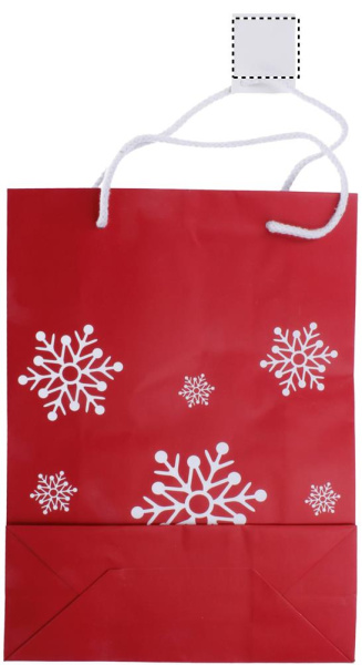 Grand sac cadeau en papier: Emplacement du logo — Carte: Face arrière