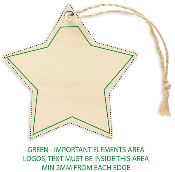 Étoile décorative de Noël: Emplacement du logo – face 2 du produit