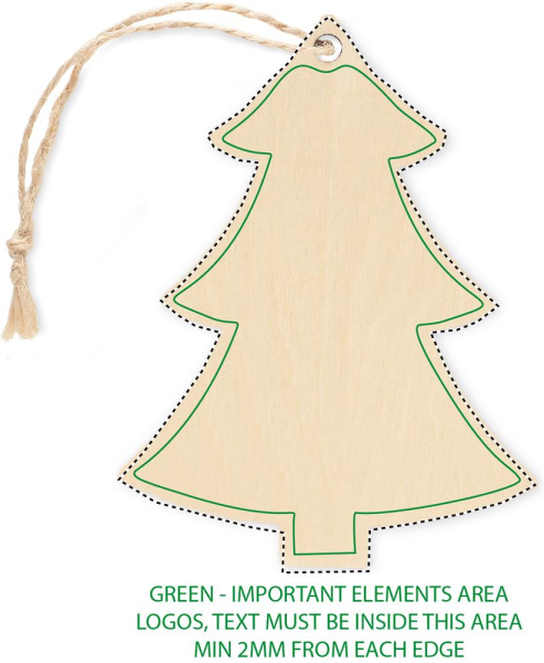 Suspension de Noël en forme de sapin: Emplacement du logo – face 1 du produit