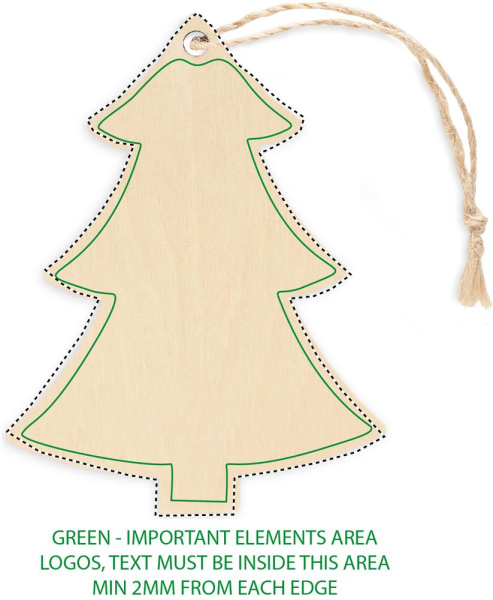 Suspension de Noël en forme de sapin: Emplacement du logo – face 2 du produit