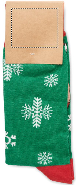 Paire de chaussettes de Noël M: Emplacement du logo — Carton — Face 2