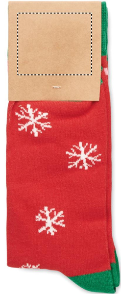 Paire de chaussettes de Noël L: Emplacement du logo — Carton — Face 2