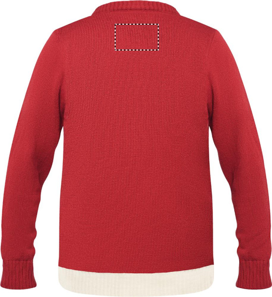 Pull de Noël S/M: Emplacement du logo — Arrière du col