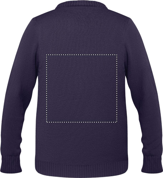 Pull de Noël S/M: Emplacement du logo – face arrière du produit