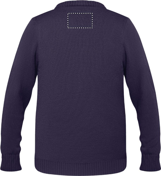 Pull de Noël L/XL: Emplacement du logo — Arrière du col