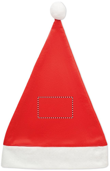 Bonnet de Noël en RPET: Emplacement du logo — Partie rouge: Face arrière