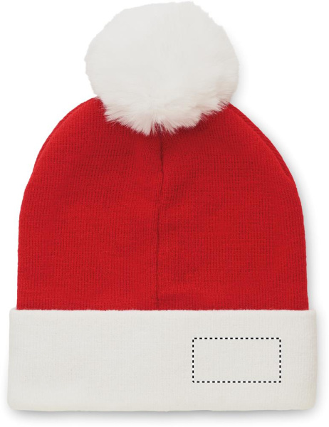 Bonnet de Noël en maille: Emplacement du logo — Arrière, en bas à droite