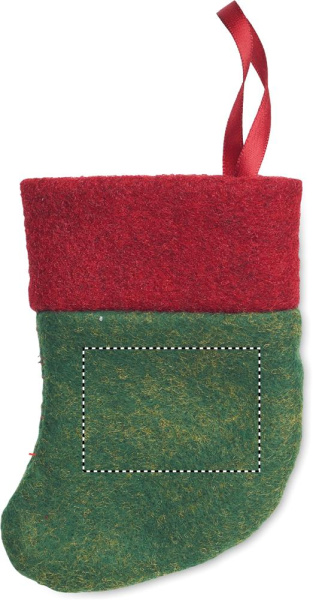 Couverts à dessert de Noël avec serviette: Emplacement du logo — Chaussette — Face 2 — Partie inférieure