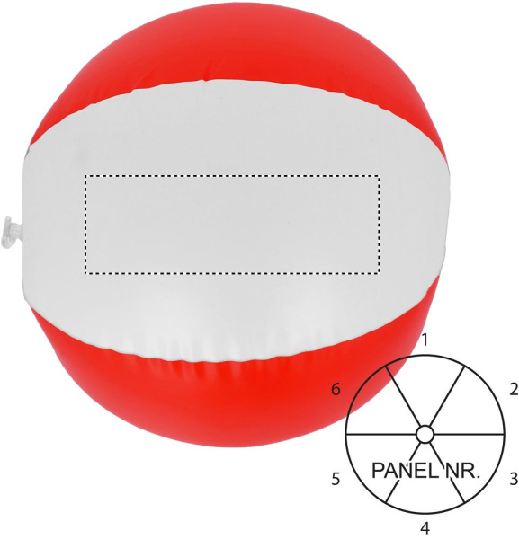 Uppblåsbar badboll: Logotypens placering – panel 5