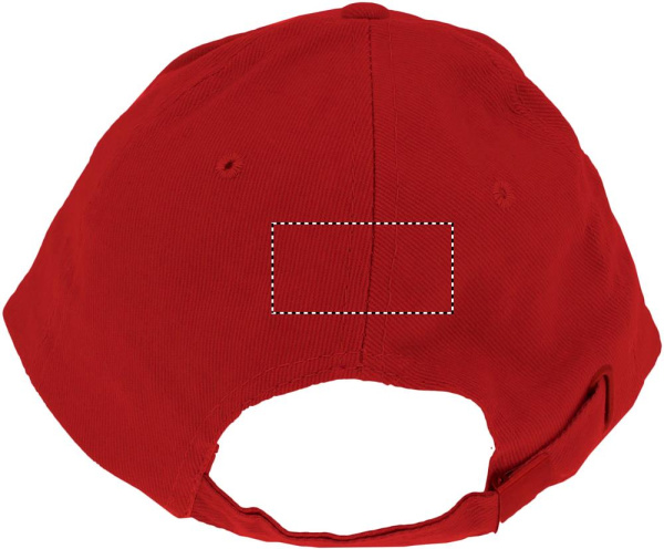 Casquette de baseball à 6 panneaux: Emplacement du logo – face arrière du produit
