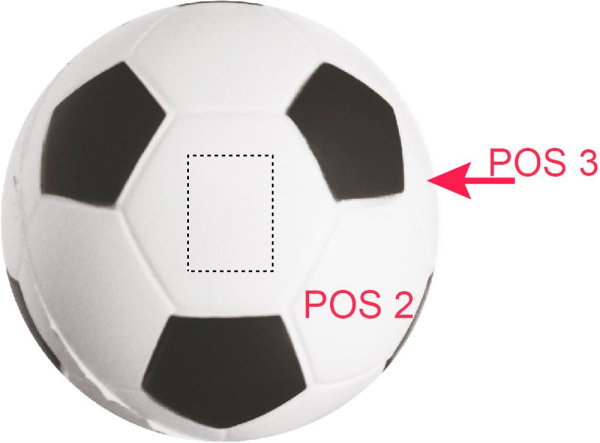 Anti-stress football: Logo position – white segment 1