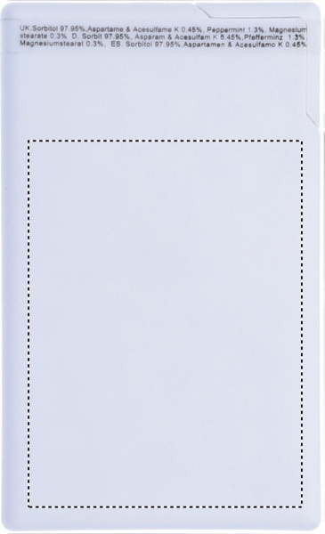 Mint dispenser: Digital printing – back of the product