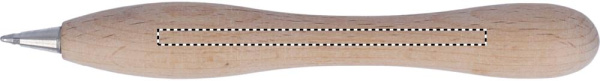 Stylo à bille en bois: Emplacement du logo — Stylo, au centre