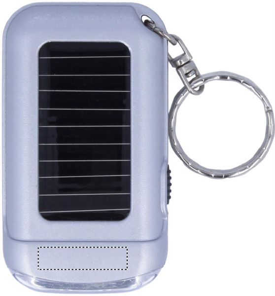 Porte-clés lampe solaire Vaasa: Emplacement du logo — Sous la cellule solaire