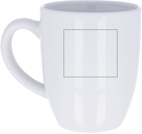 Keramik-Kaffeebecher 300 ml: Logoposition – für Linkshänder