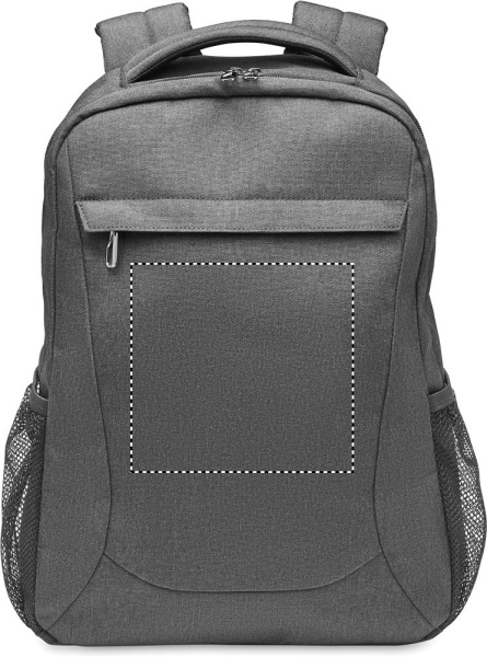 600D RPET laptop backpack: Logo position – front of the product