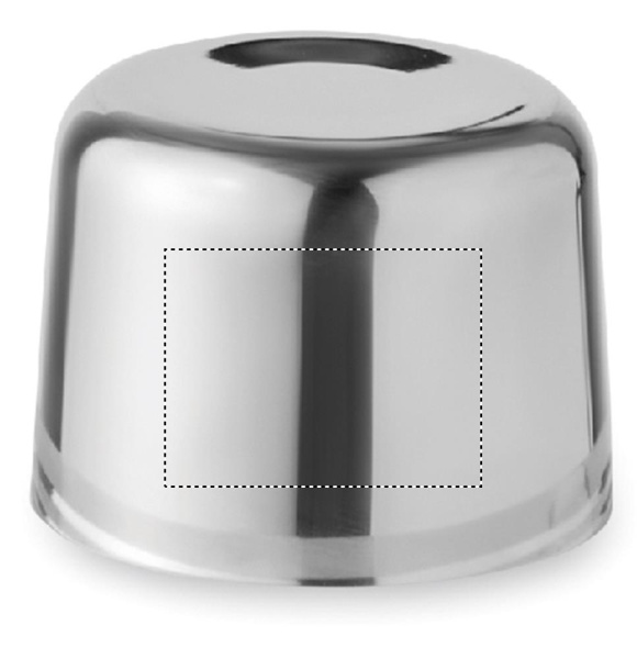 Cocktailshaker i glas 400 ml: Logotypens placering – Locksida