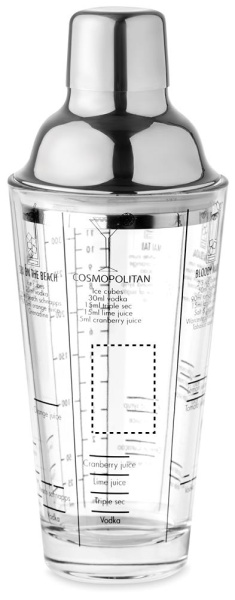 Cocktailshaker i glas 400 ml: Logotypens placering – Kosmopolitisk del