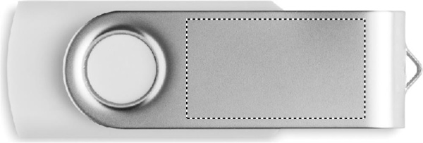 Pārstrādāts ABS USB 16G MO2080-06: Logotipa izvietojums – izstrādājuma priekšpuse