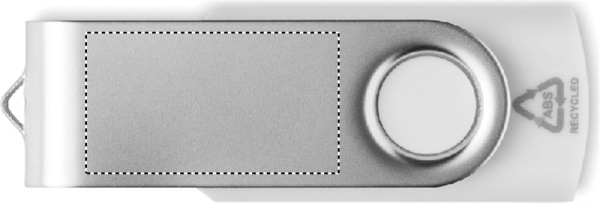 Pārstrādāts ABS USB 16G MO2080-06: Logotipa izvietojums – izstrādājuma aizmugure