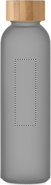 Matinio stiklo butelis 500 ml: Logotipo vieta – gaminio galinė pusė