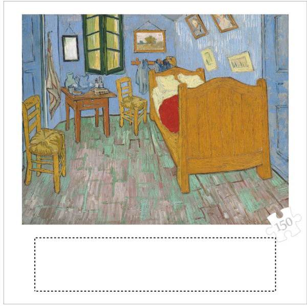 Puzzle de 150 pièces en boîte: Emplacement du logo – dessus du produit