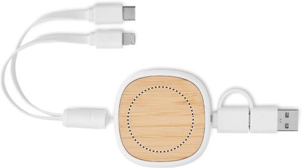 Ištraukiamas įkrovimo USB laidas: Logotipo vieta – gaminio viršus