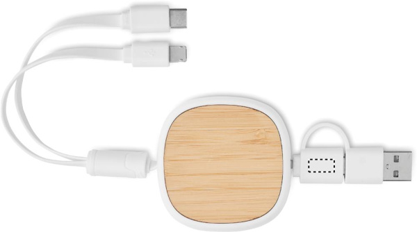 Ištraukiamas įkrovimo USB laidas: Logotipo vieta – KIŠTUKO 1 pusė