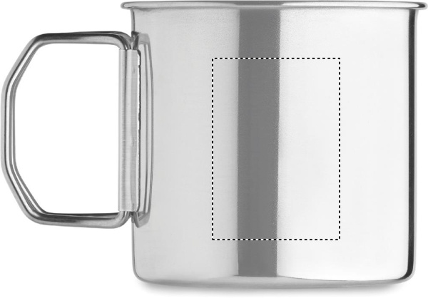 Mug en acier inoxydable de 330 ml: Emplacement du logo — lecture pour gaucher