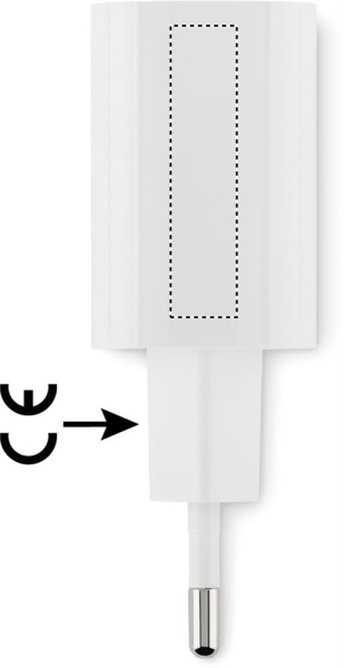 Chargeur USB de 20 W à 2 ports, prise UE: Emplacement du logo — Face 4 du produit