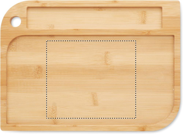 Plateau-repas en bambou: Emplacement du logo — Face avant 1
