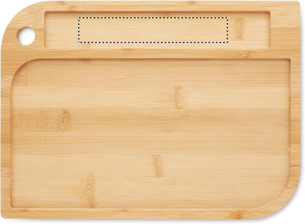 Plateau-repas en bambou: Emplacement du logo — Face avant 2