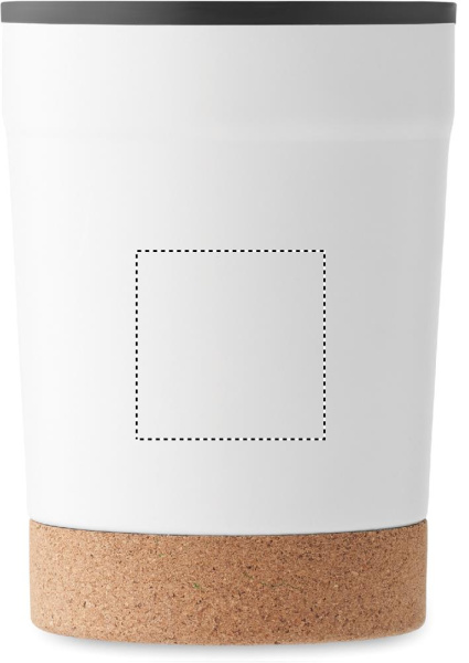 Kaksiseinäinen termosmuki korkkipohjalla, 300 ml: Logon sijainti – tuotteen etupuoli