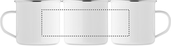Emaliuotas sublimacinis puodelis 500 ml: Žiedinė šilkografija – aplink gaminį