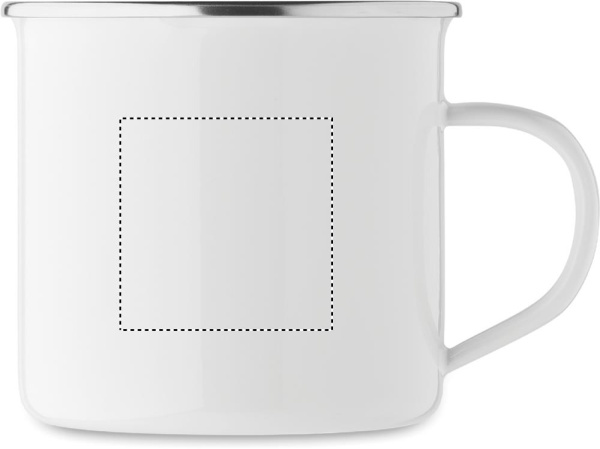 Emaliuotas sublimacinis puodelis 500 ml: Logotipo vieta – naudoti dešine ranka