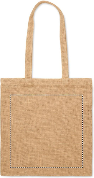 Einkaufstasche Jute: Logoposition – Rückseite des Produkts