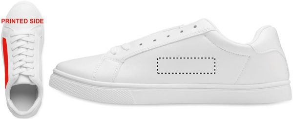 Sneakers i PU storlek 46: Logotypens placering – produktens sida 1: vänster sida