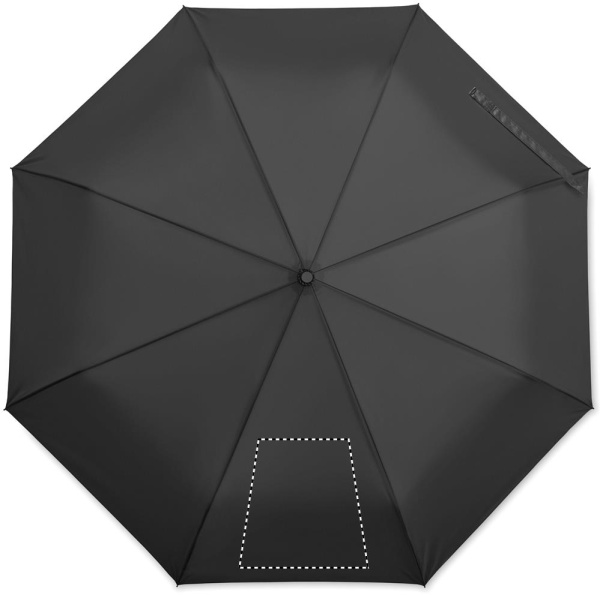 CANOVA 23" windfester Taschenschirm mit Auf-Zu-Automatik und Holzgriff: Logoposition – Segment 1