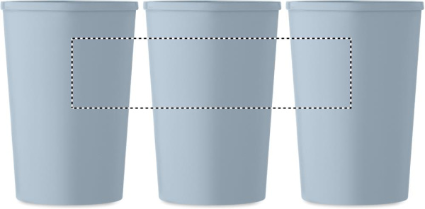 Dubbelväggig mugg i PLA (majs), 350 ml: Rundscreentryck – runt produkten