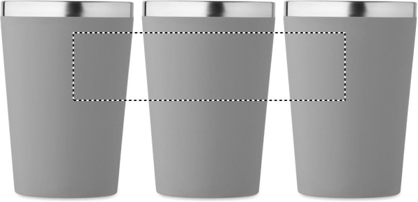 Doppelwandiger Trinkbecher mit Handschlaufe, 350 ml: Rundum-Siebdruck – rund um das Produkt