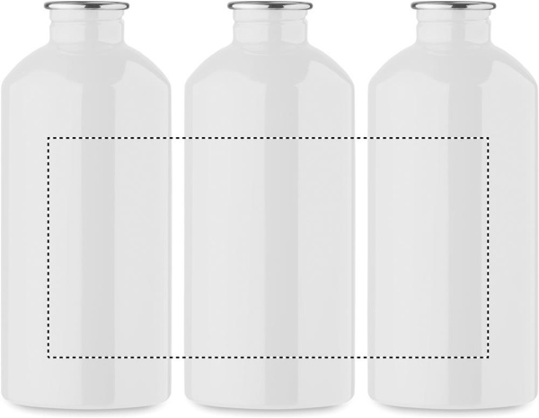 Flaska i återvunnet rostfritt stål med karbinhake 500 ml: Rundscreentryck – runt produkten