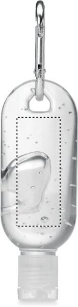 Handreinigungsgel 30ml: Logoposition – Vorderseite des Produkts