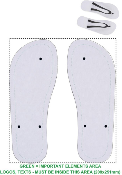 Sublimation beach slippers: Logo position – slippers